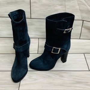 Bruno Ricci Diane B blue suede booties